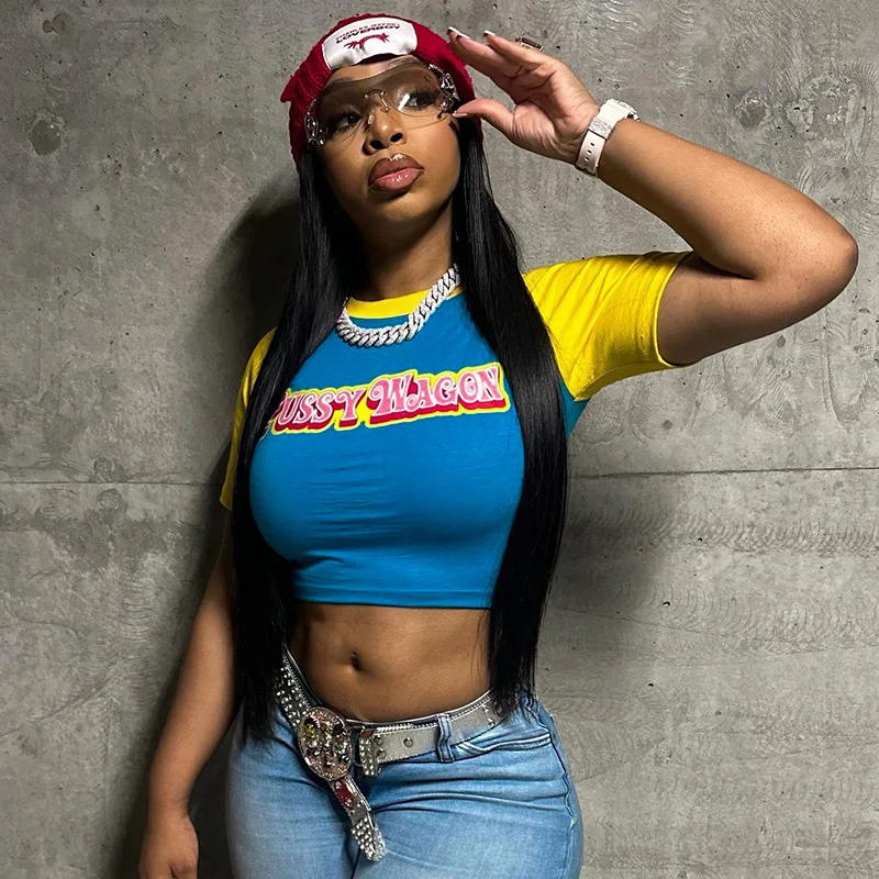 

Driftwear Letter Print Crop Top T-shirt Graphic Tees Spring Solid Slim Fit Crop Top Sexy Pullover Tank Tops Fashion Spicy Girls