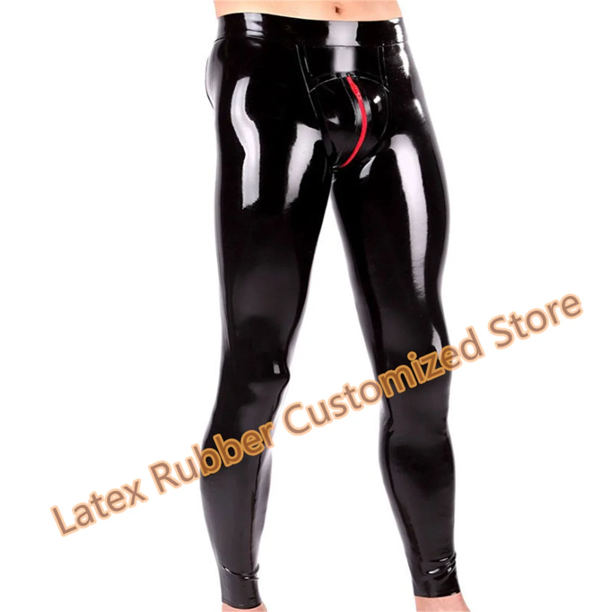 

Мужские латексные брюки 3D-кроя с передней молнией, на заказ, для костюмов на Хэллоуин и косплея