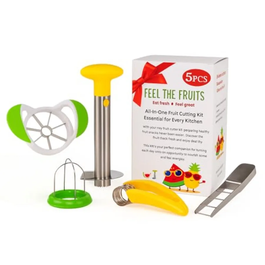 

Fruit Cutter Set of 5 for Easy and Efficient Cutting of Fruits and Vegetables Including Banana Kiwi Strawberry Watermelon Pinea