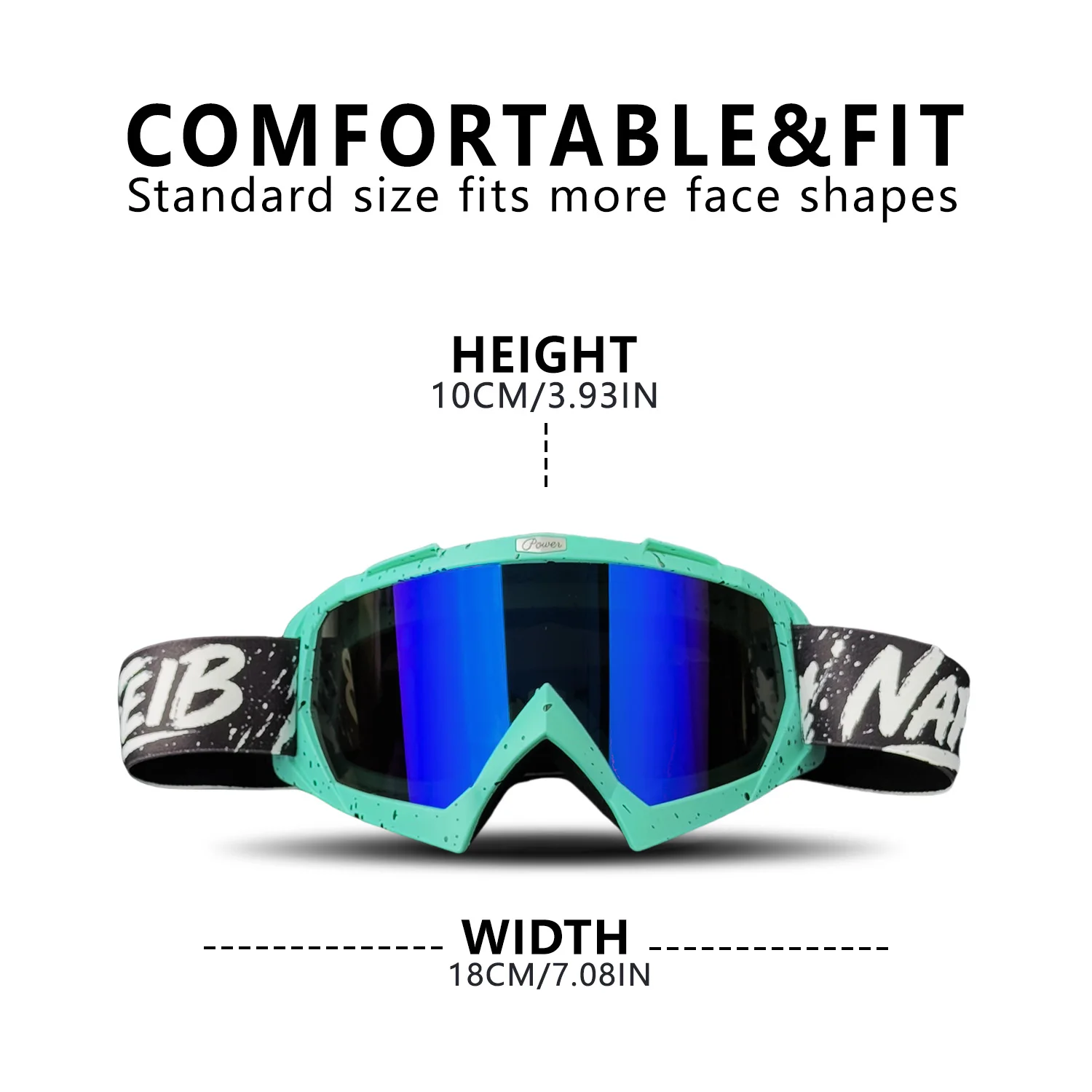 NAFEIBMotorcycle Goggles Motocross Glasses ATV MX Off Road Eyewear Anti-UV Helmet Protection Dirt Bike Riding Windproof Mask 6