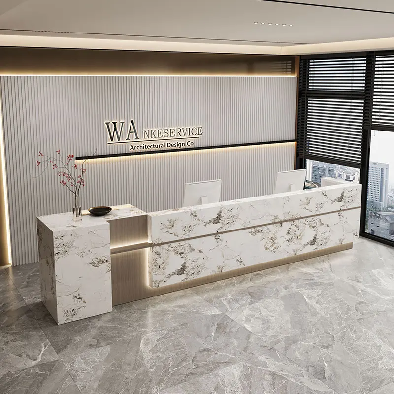 

Beauty Modern Reception Desk Counter European Luxury Vintage Reception Desk Counter Decorations Office Commercial Furniture