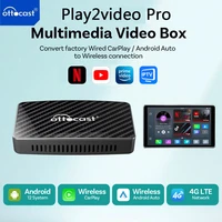OTTOCAST Play2Video Pro Ai Box Pro integrado en YouTube Netflix IPTV Video Box cableado a adaptador inalámbrico CarPlay Android Auto