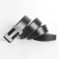 Vintage Luxury Designer Brand Waist H Belt Men High Quality Women Genuine Real Leather Dress Strap for Jeans Waistband Blue 2