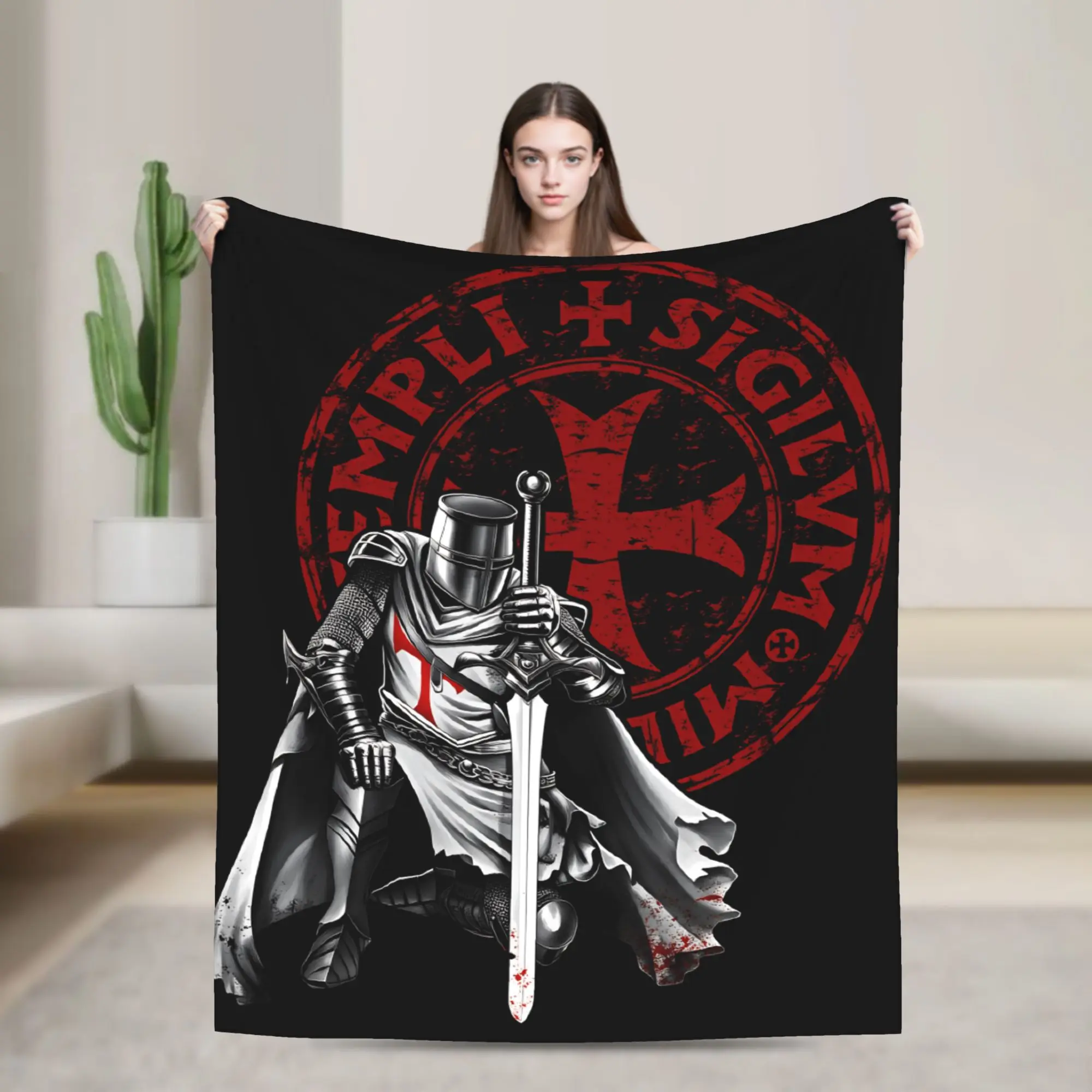 تمبلار الدم فارس الشرف الصليبية المقدسة بطانية جودة لينة رمي بطانية الشتاء الاطفال الكبار الأريكة السرير الجدة المفرش #1