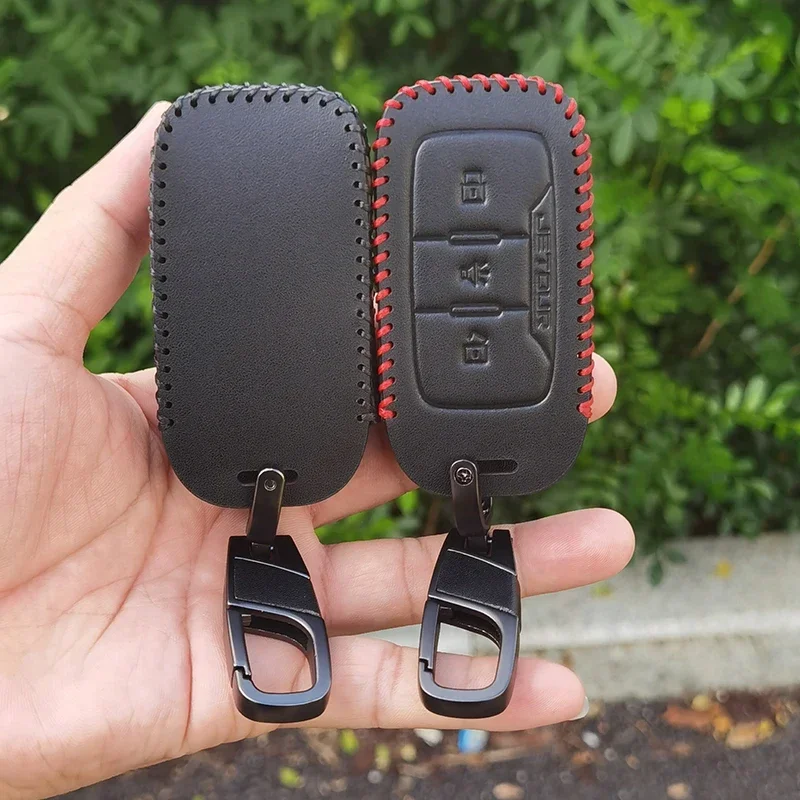 High Quality Leather Car Key Case Cover for Chery Jetour X70 X90 X95 Plus 2020 2021 2022 Remote Holder Keychain Accessories image 3