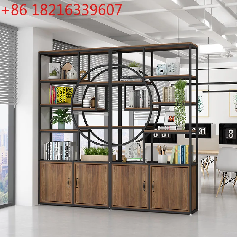 

Office partition shelf living room screen home decoration wall industrial style wrought iron bogu frame