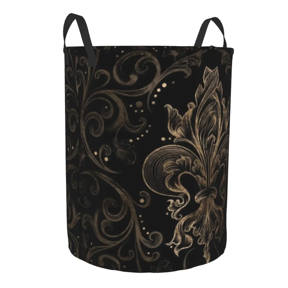 Fleur-de-lis Laundry Hamper Large Storage Basket Fleur De Lis Lily Flower Symbol Girls Boys Toy Organizer