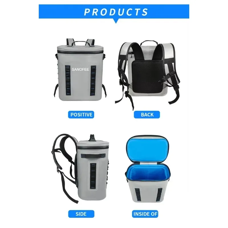 Portable Waterproof Lightweight Cooler Backpack Insulated Leakproof Soft Cooler Picnic Camping Lunch Bag