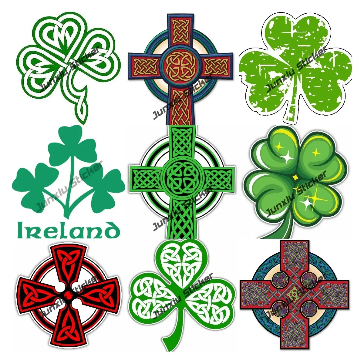 

Celtic Knot Clover Lucky Shamrock Vinyl Decal Celtic Cross Classic Ireland Irish Sticker for Car Trucks Vans SUVs Laptops