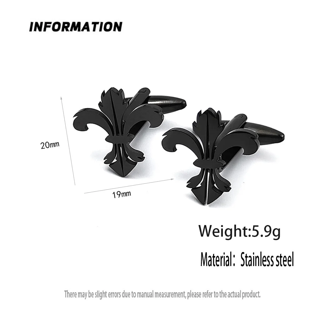 Retro Baroque men\'s cufflink shirt with fashionable lilies, stainless steel high-quality birthday gift, formal wear