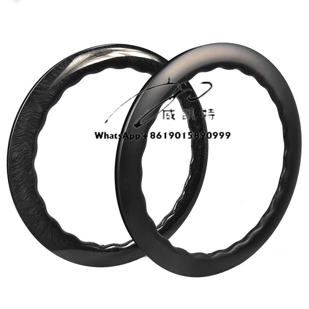 

RDTW28 New 700C Carbon Road Disc Rim Marbled Wavy Shape 24H Carbon Gravel Tubeless Wheels