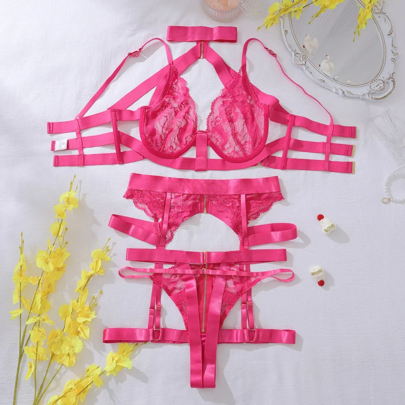2025 Set di reggicalze erotici per modellare il corpo con fasciatura in pizzo cavo sexy artigianale complesso di biancheria intima estiva