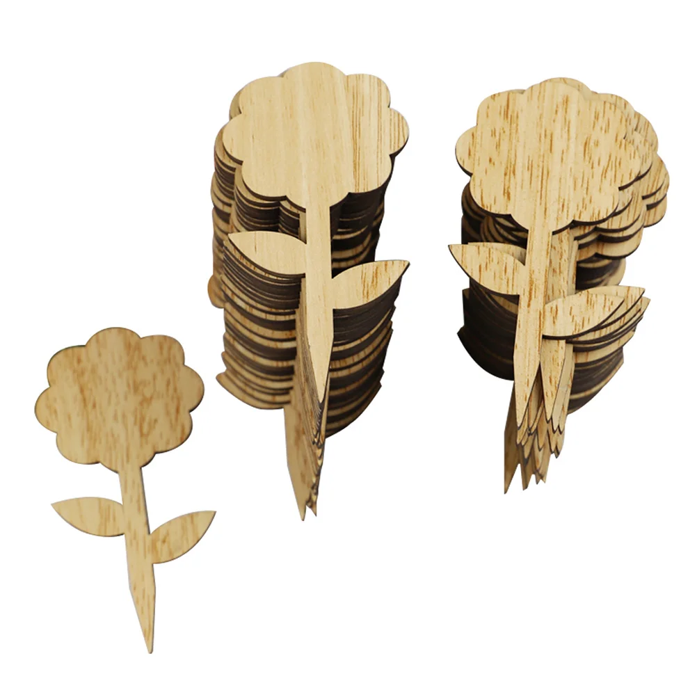 

60 Pcs Wooden Plant Labels Novel Gardening Tags Decorative Durable Double Sided Writable Succulent Practical Small Size