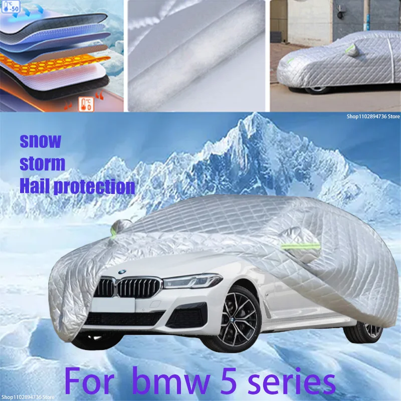 For BMW 5 series Outdoor Cotton Thickened Awning For Car Anti Hail Protection Snow Covers Sunshade Waterproof Dustproof