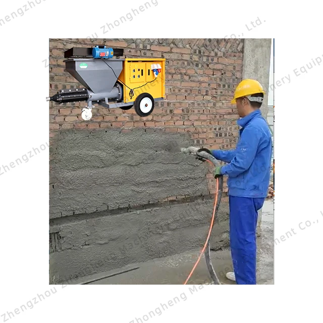 Mortar Spraying Machine With Mixer Putty Spraying Machine Small Cement Mortar Wall Plastering Machine