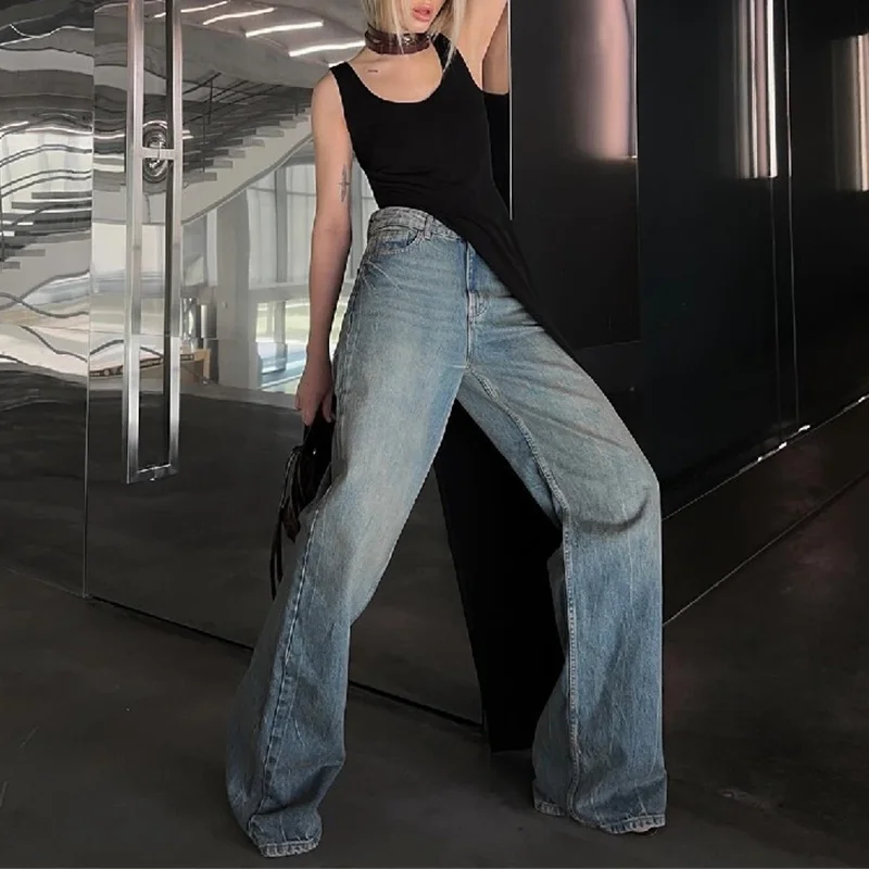 لاموسا لانگ ٹینک ٹاپس y2k کپڑے خواتین کے آرام دہ اور پرسکون ٹھوس رنگ بغیر آستین کے غیر متناسب ہیم ٹی شرٹ بنیان 2000 کی دہائی کے کپڑے اسٹریٹ ویئر