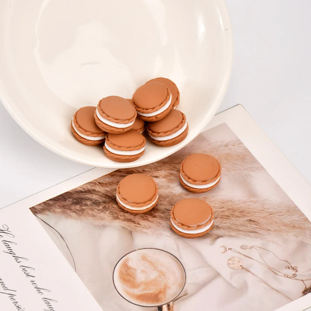 10-30 Stück süße Macaron Cartoon Cookie Harz Lebensmittel Charms für DIY Schmuckherstellung Zubehör Kühlschrank Handyhülle dekoriert – Detail 5