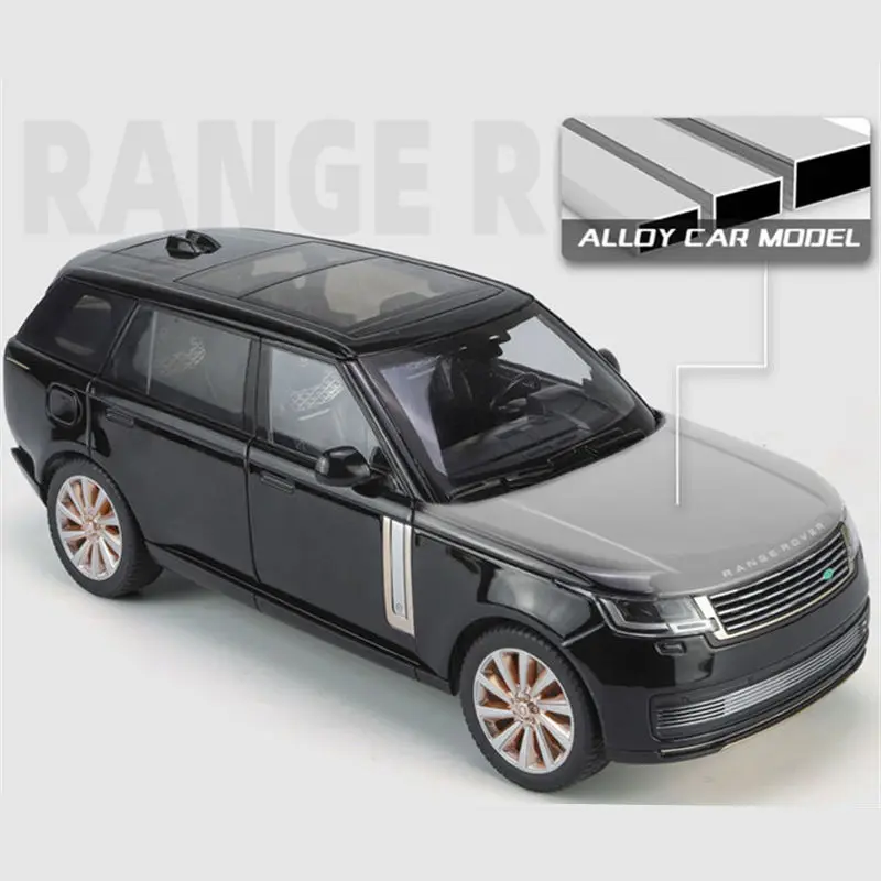 Large Size New 1/18 Land Range Rover SUV Alloy Car Model Diecast Metal Toy Off-road Vehicles Car Model Sound and Light Kids Gift