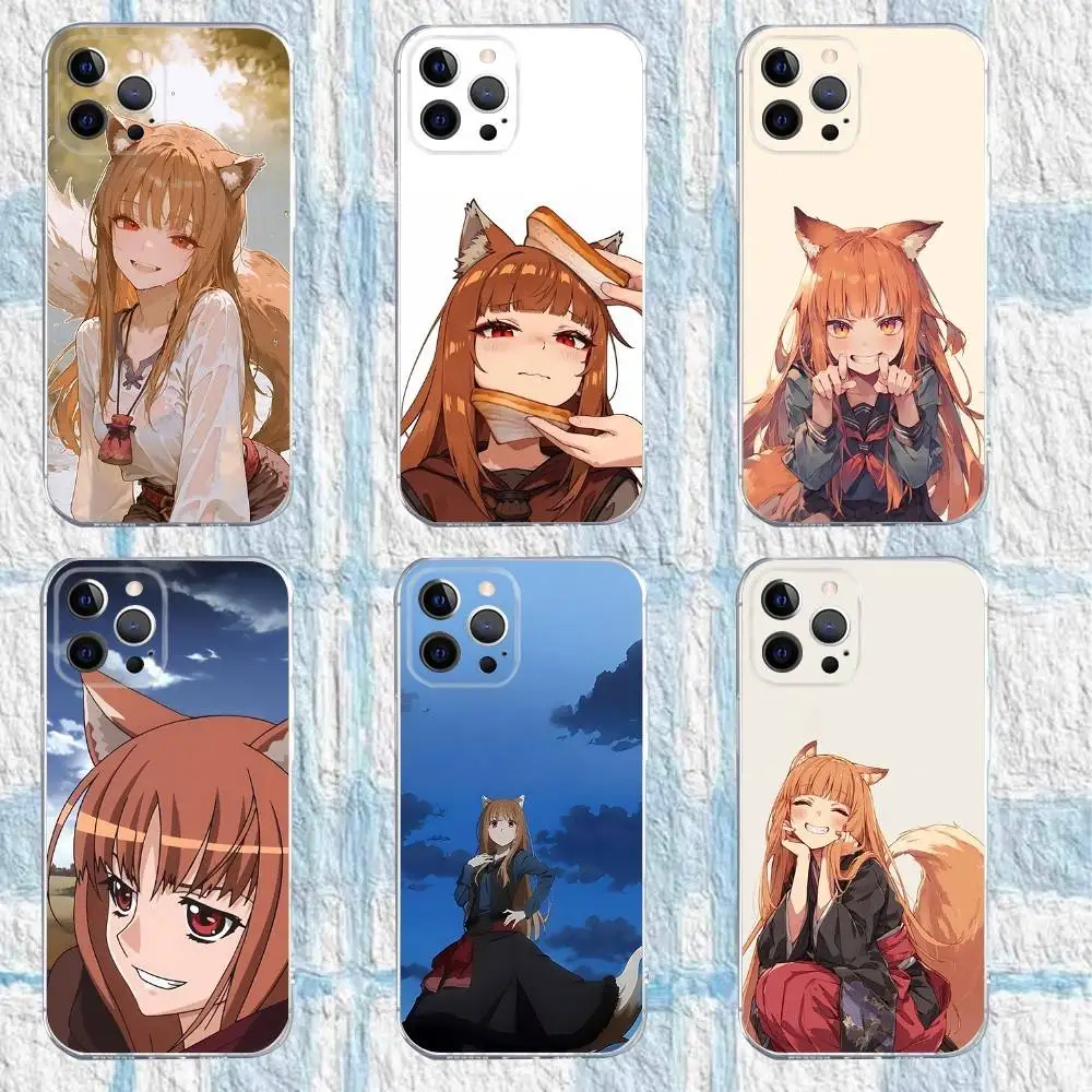 

Phone Case For iPhone 17,16,15,14,13,12,11 Pro,Max,Plus,X,XS,XR,SE4,E Mini Anime S-Spice and Wolf Transparent Soft Cover