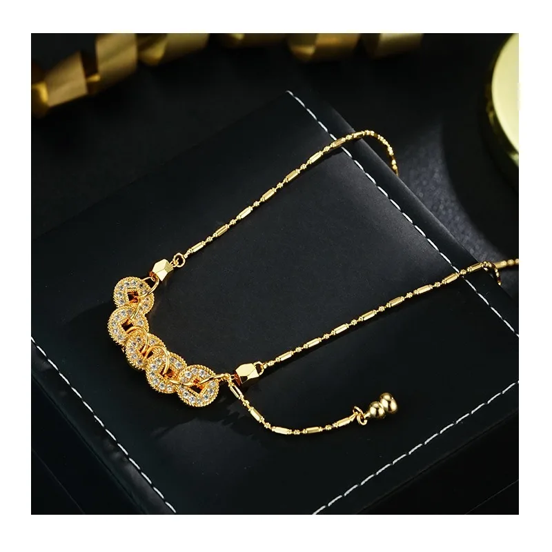 

Network Same Light Luxury High Sense Five Emperors Coin Gourd Pendant Collarbone Chain Niche Design Temperament Necklace