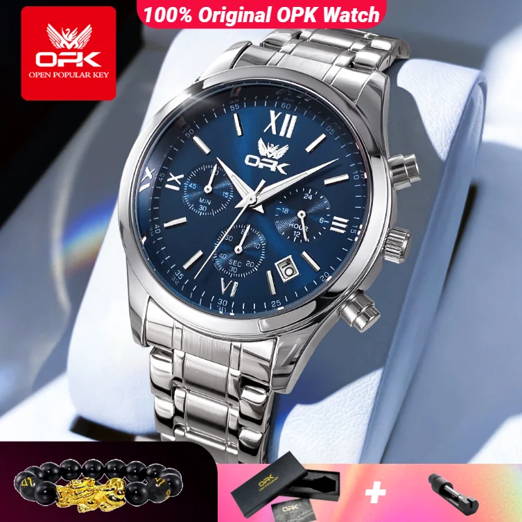 OPK 6052 ساعة رجالي تاريخ تلقائي سوار فولاذي غير قابل للصدأ ساعات رجالية عالية الجودة #1