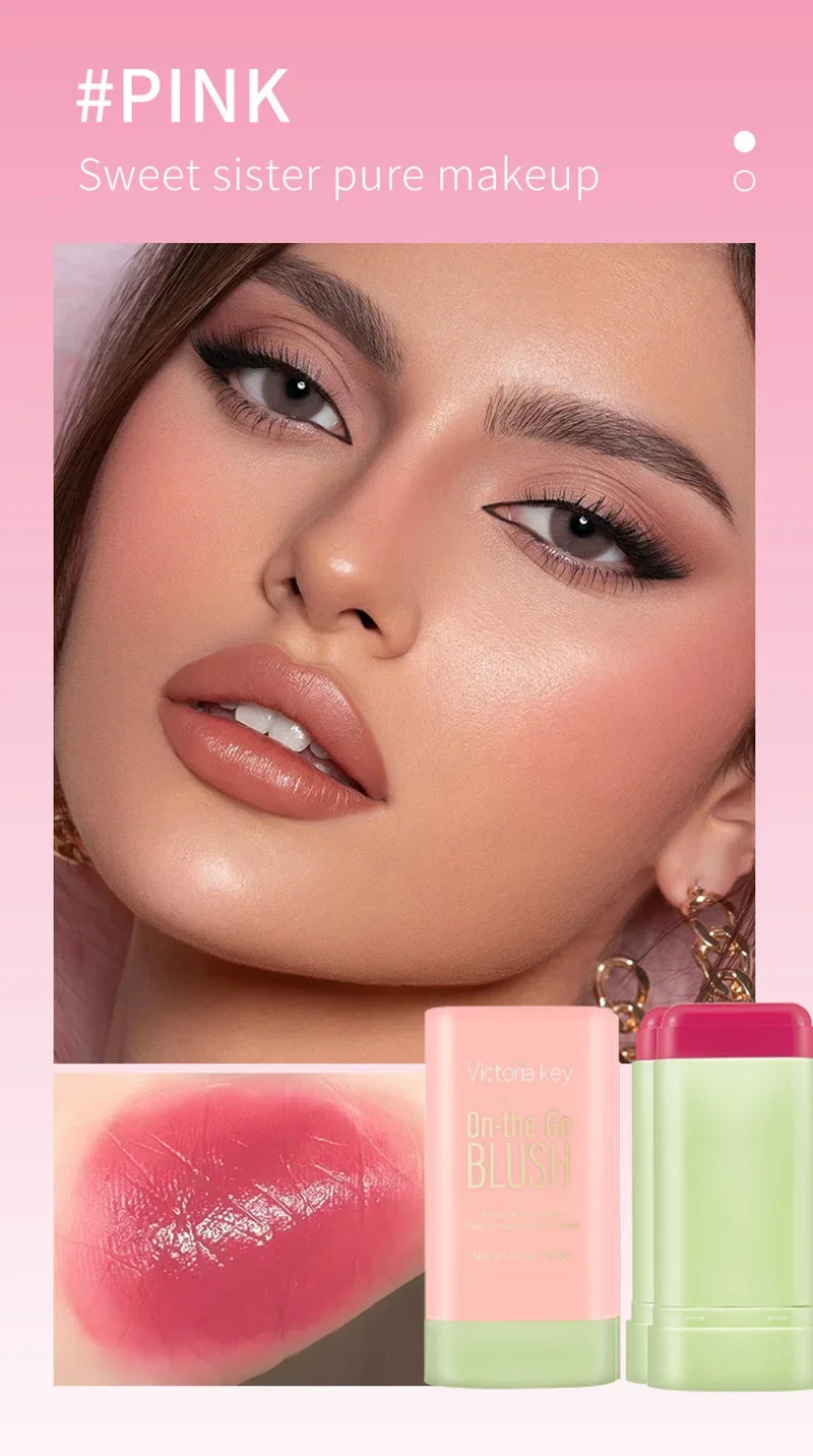 Multi-funzione Blush Stick Natural Lasting Cheek Face Rouge fard Cream High Color Rendering Brightening Skin Tone Waterproof