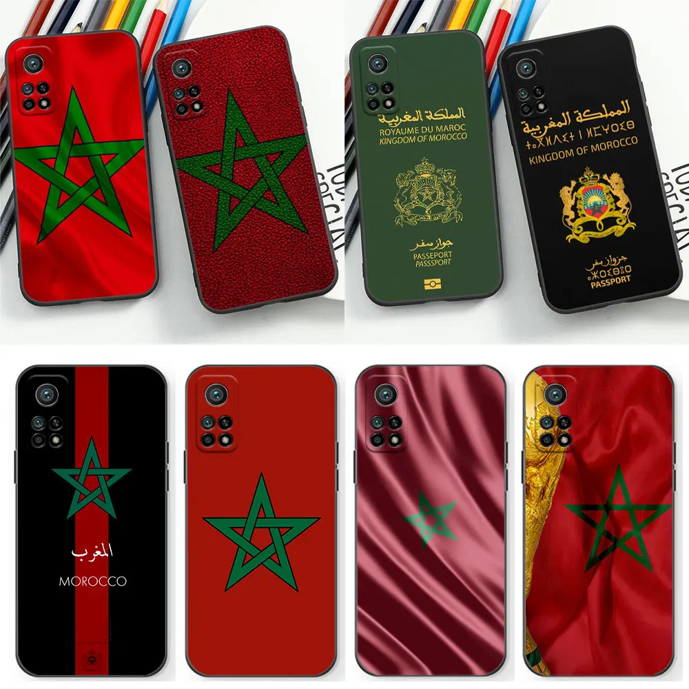 Moroccans Morocco Flag Passport Phone Case For Xiaomi 13 13T 12 12T 12S 12X 11 11T 10 10T 9 8 Black Shark 5 4 3 Pro Lite Cover