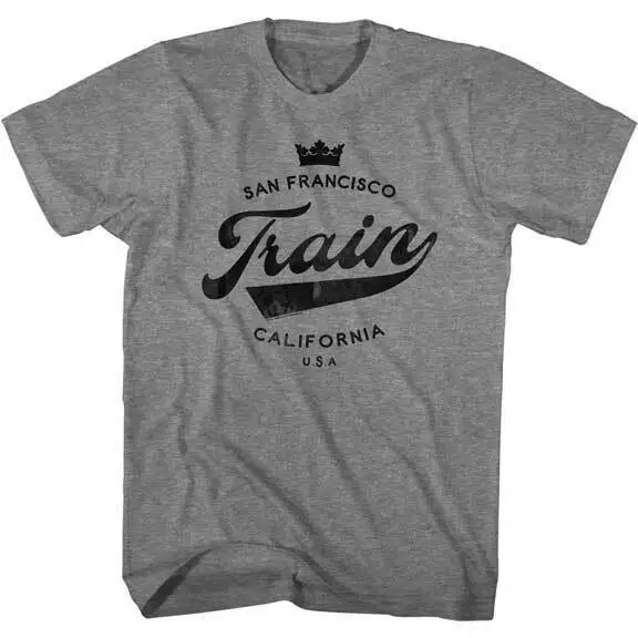 Train San Francisco Crown Men's T Shirt 90's Rock New Graphite Band Music Merch