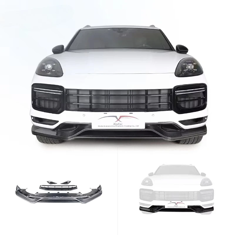 Car Modification Carbon Fiber Front Bumper Front Spoiler Front Lip for Porsche Cayenne 9Y0.1 2018-2023 Body Kit Upgrade