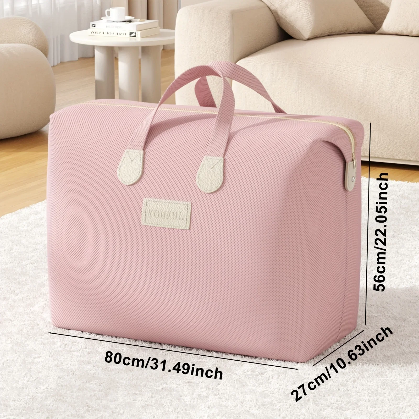 Soft Pink Duffel Bag: Perfect for Travel, Student Dorms, or Home Storage - Handy and Lightweight