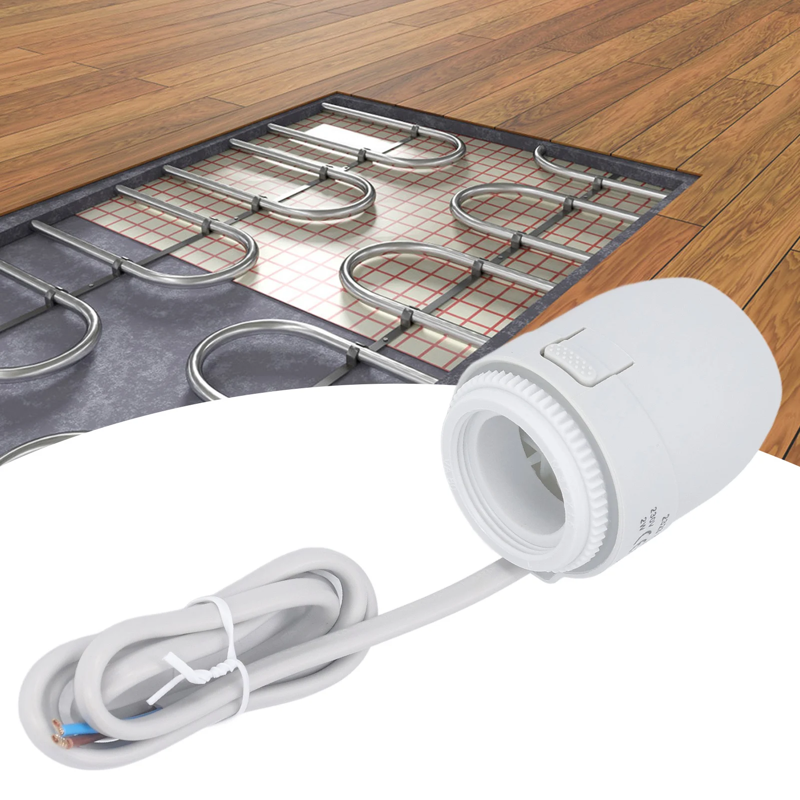

Underfloor Heating Actuator 230VAC -25-65℃ Normally Close IP54 Flame Retardant Rating 100N Electrothermal Actuator for Home