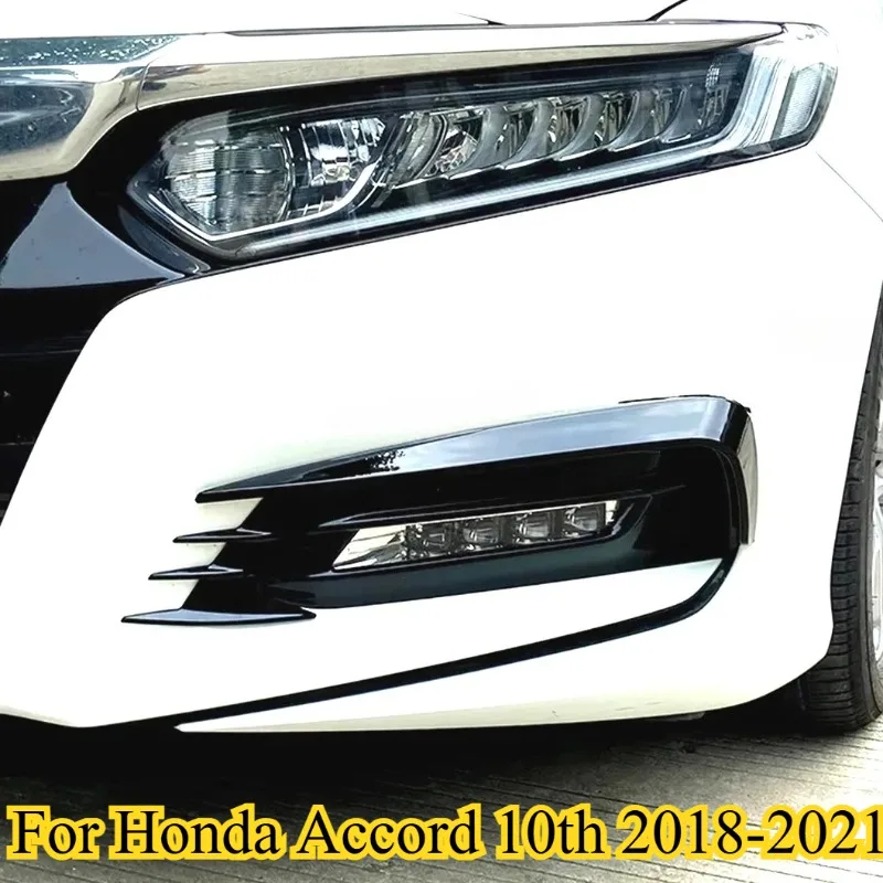 

2PCS For Honda Accord 10th 2018 2019 2020 2021 Front Bumper Splitter Fog Lamp Grill Spoiler Cover Air Vent Wind Knife Body Kits