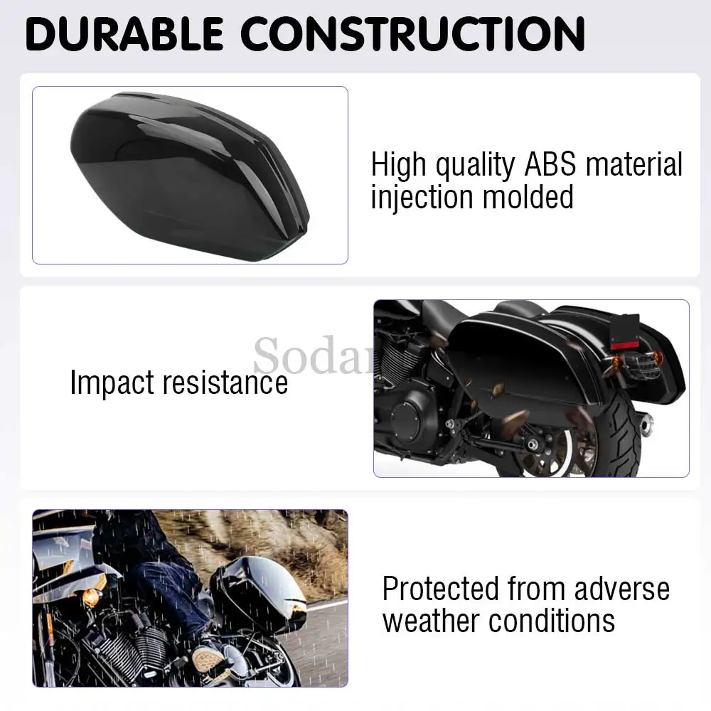 For Harley Low Rider ST EI FXLRST FXRST 2022-2024 Motorcycle Vivid Black Quick Release Hard Saddlebags Trunk with Latch Keys