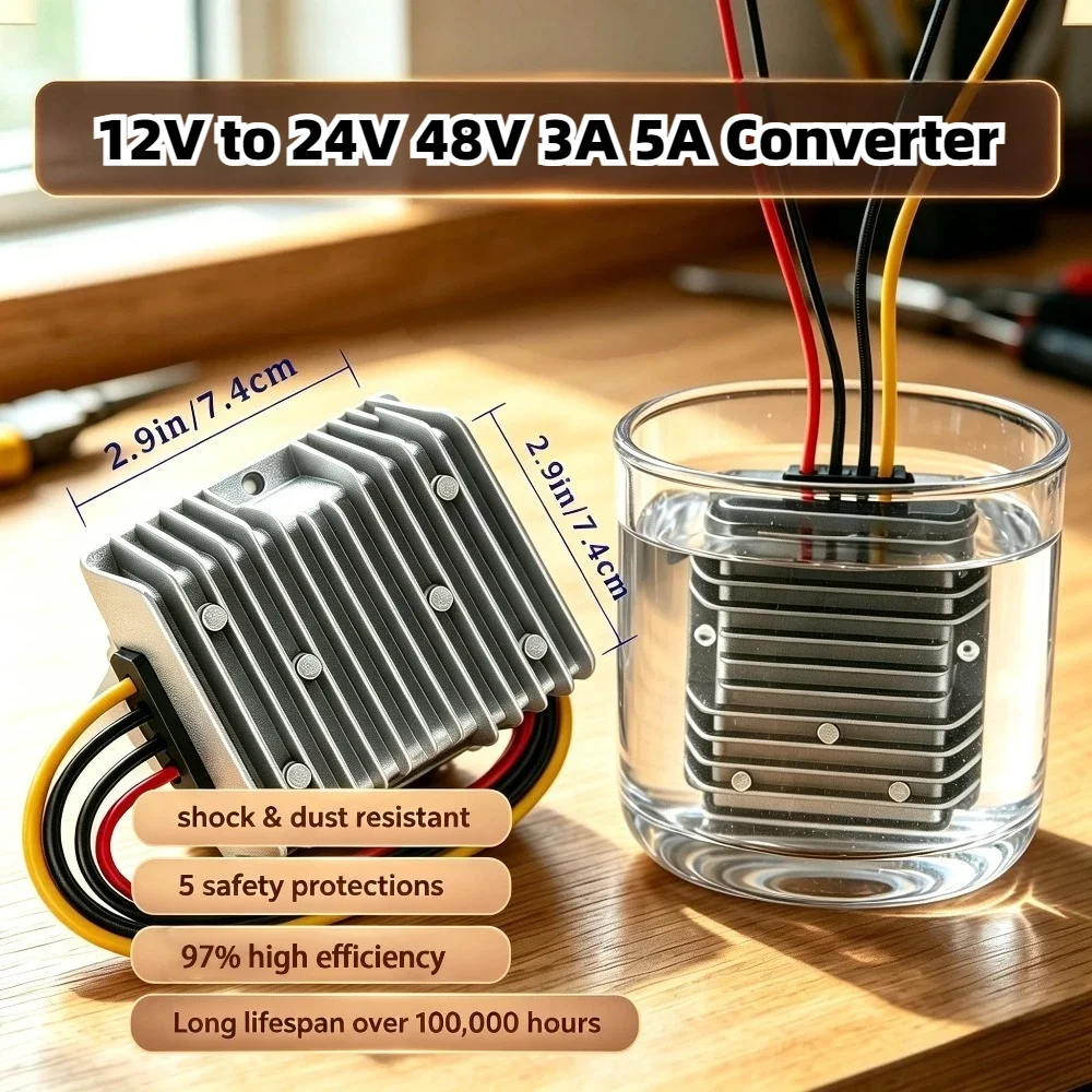 DC/DC Booster Voltage Regulator 12V Step Up to 24V 48V 3A 5A Converter Boost Power Supply Module Boost Transformer for Club Car