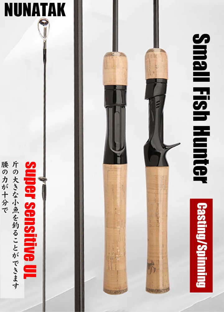 

NUNATAK Stream UL Fishing Rod With Super Soft Soft Rod Tip 2 Sections 1.5M/1.68M/1.8M/1.98M Casting Rod Spinning Rod Bass Rod