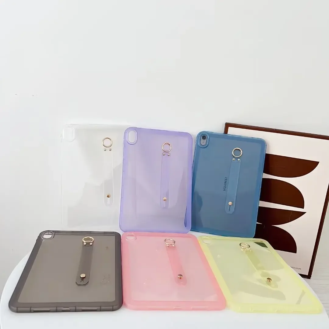 حافظة أطفال من البولي يوريثان لهاتف هواوي Matepad 11.5 Air 11.5 "11.5S 2024 SE 11 Honor Pad X8a غطاء لوحي مرن ناعم مع حزام معصم