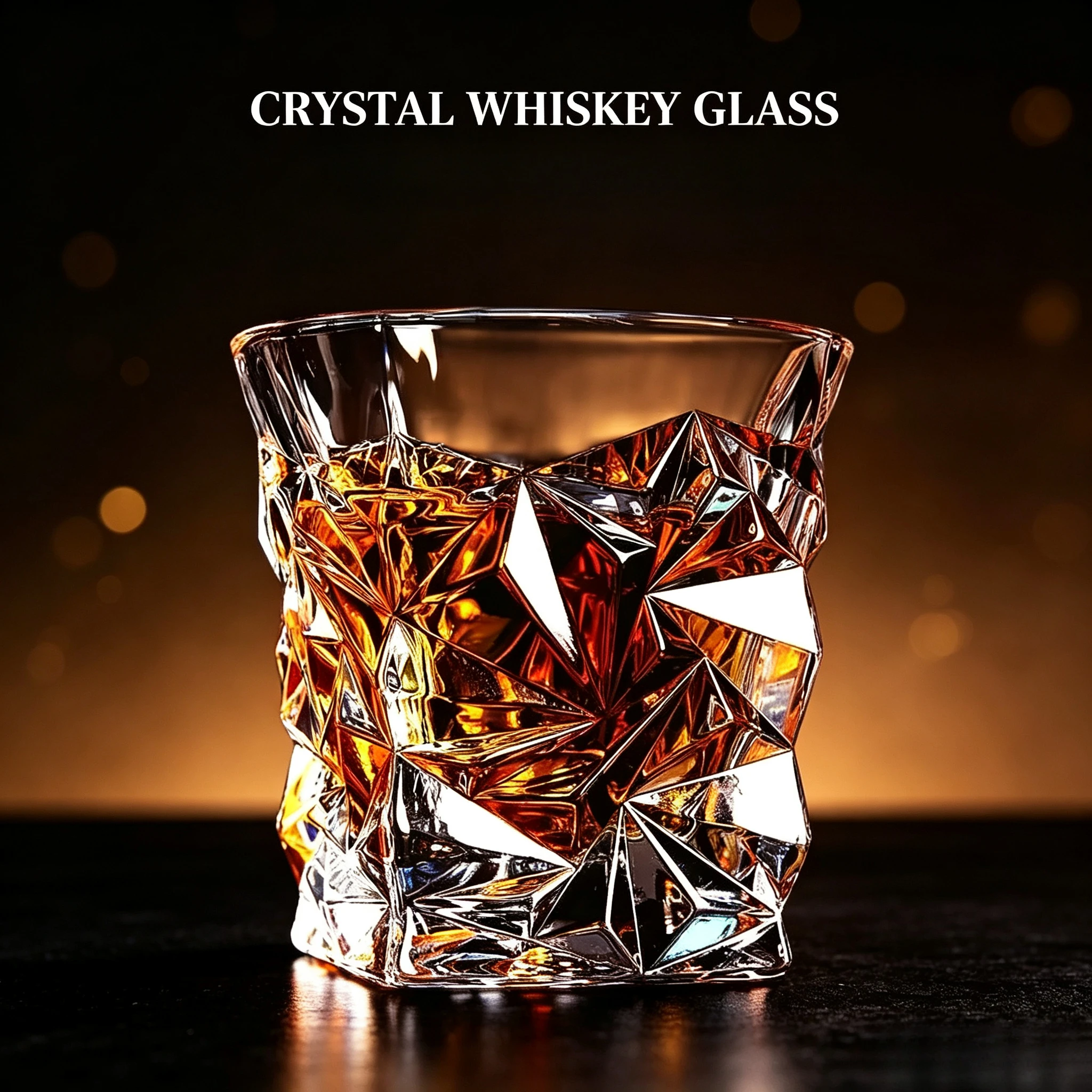 280ml/290ml Crystal Glass Rotating Whiskey Cocktail Beer Cup with Ice Pattern - Premium Creative Barware for Home Bar Party Gift