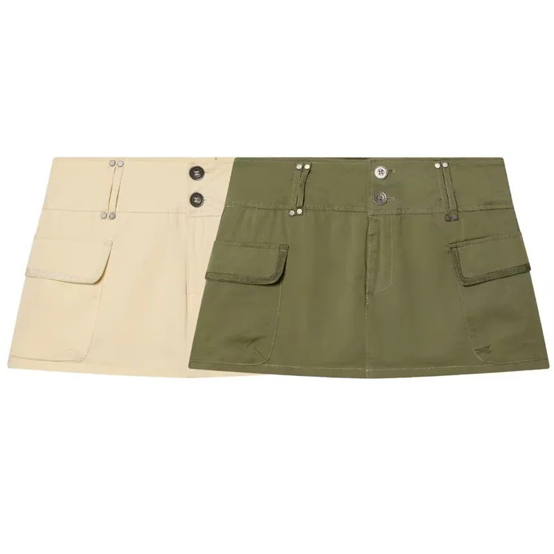 

Withered Women's Wholesale 2026 New European And American Style Versatile Pocket Embellished Skirt Woman Clothing Faldas
