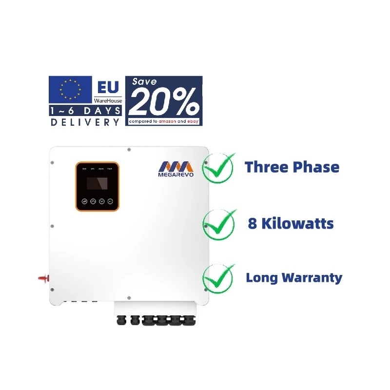 Megarevo EU Warehouse MPPT Onduleur Solaire Hybride Pure Sine Wave solar inverter hybrid for system