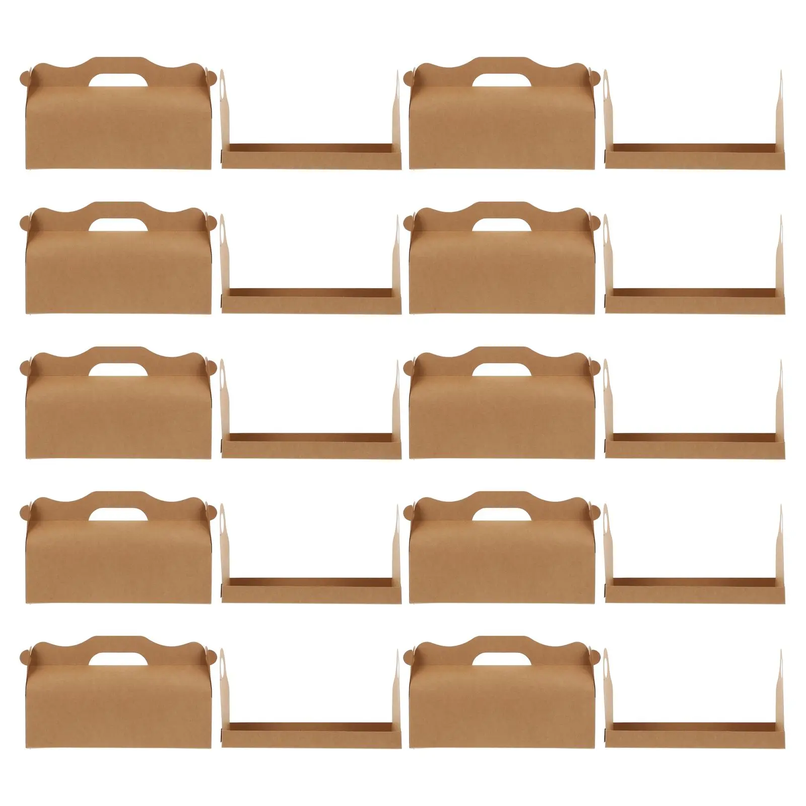 

10pcs Cake Box Handheld Long Party Favor Present Kraft Handheld Cake Box Paper Boxes Eco Friendly Stylish