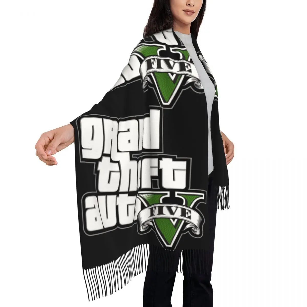 Customized Print Adventure Game Scarf Men Women Winter Fall Warm Scarves GTA Adventure Game Shawl Wrap