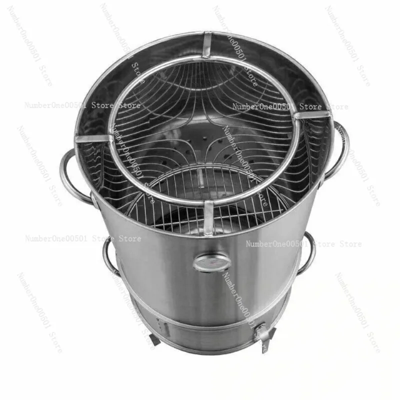 

40-Inch Wide Charcoal BBQ Grill - Commercial Stainless Steel Rotisserie Oven for Chicken Duck & Lamb Skewers