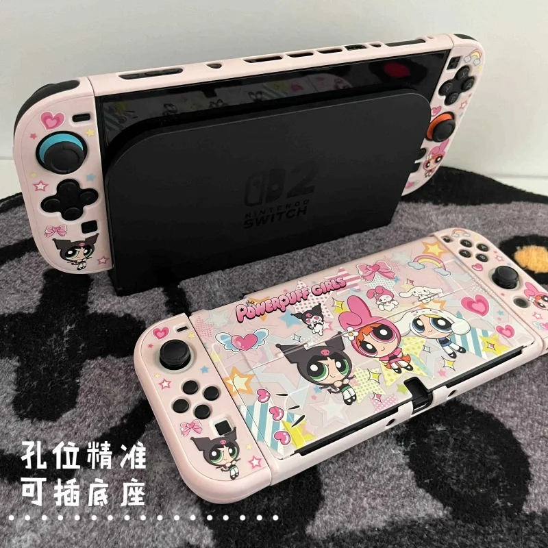 Bonito dos desenhos animados padrão personalizado interruptor 2 caso protetor minha melodia kuromi cinnamoroll anime periféricos para interruptor oled presente brinquedo