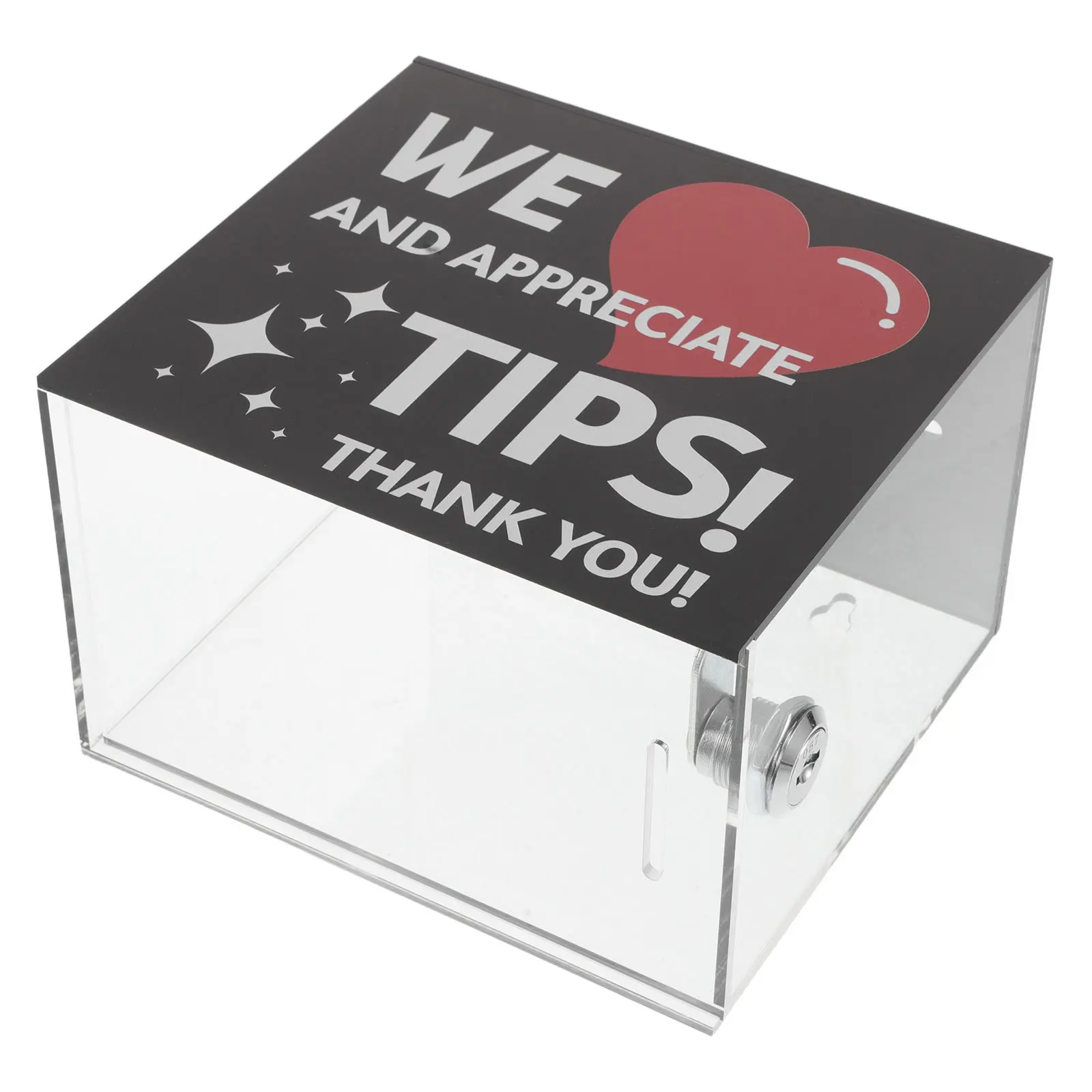 

Acrylic Tip Donation Box Clear Money Jar 5.97x5.31x3.93in for Restaurants Bars Fundraising Events Comment Box Money Jar
