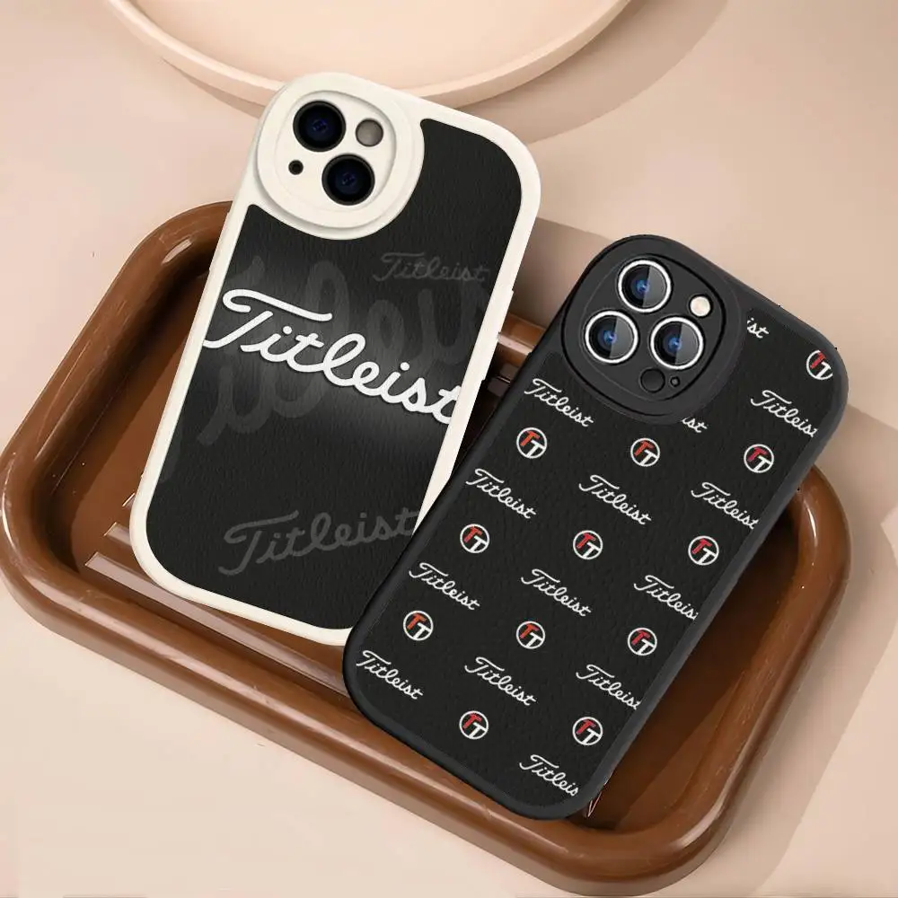 Funda de Cuero Suave para Teléfono con Diseño de Pelota de Golf T-TitleisteS para iPhone 16 15 14 13 12 11 Pro Max Plus 16E