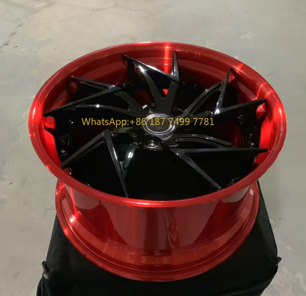 

18 19 20 21 22 23 Inch 5 Hole Forged Alloy Wheels Custom Brushed Red Black Wheels 5x112/114.3 Racing Car Forged Wheels Rims