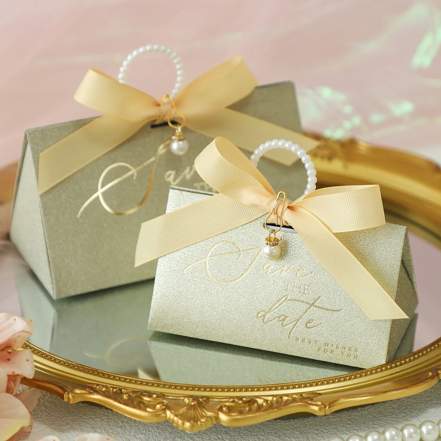 20/50 قطعة هدية الزفاف الجديد صندوق الذهب والفضة خاتم اللؤلؤ حقائب للهدايا مع مقابض الحلوى التعبئة والتغليف استحمام الطفل لوازم الحفلات #1