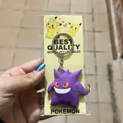 Pokemon Anime Marowak Abra Gengar Ponyta Porygon Alloy Silicone Keychain Accessories Pendant Bag Key Ring Pendant Birthday Gifts