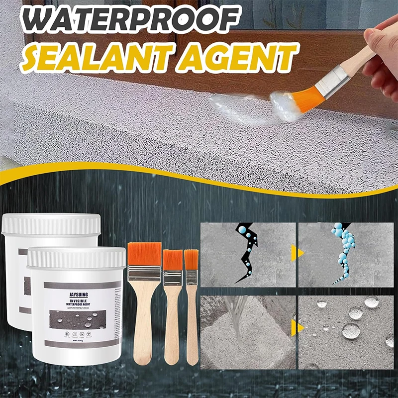 1500g Waterproof Coating Sealant Agent Transparent Repairing Waterproof Anti-Leakage Agent Strong Bonding Adhesive With Brush