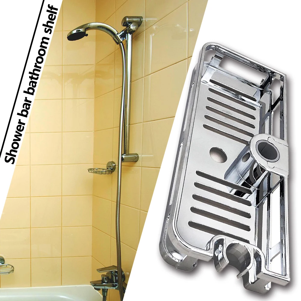 Multifunction Shower Storage Holder Organizer Bathroom Lifting Rod Removable Stand No Drilling Soap Holder Shower Shelf Storage